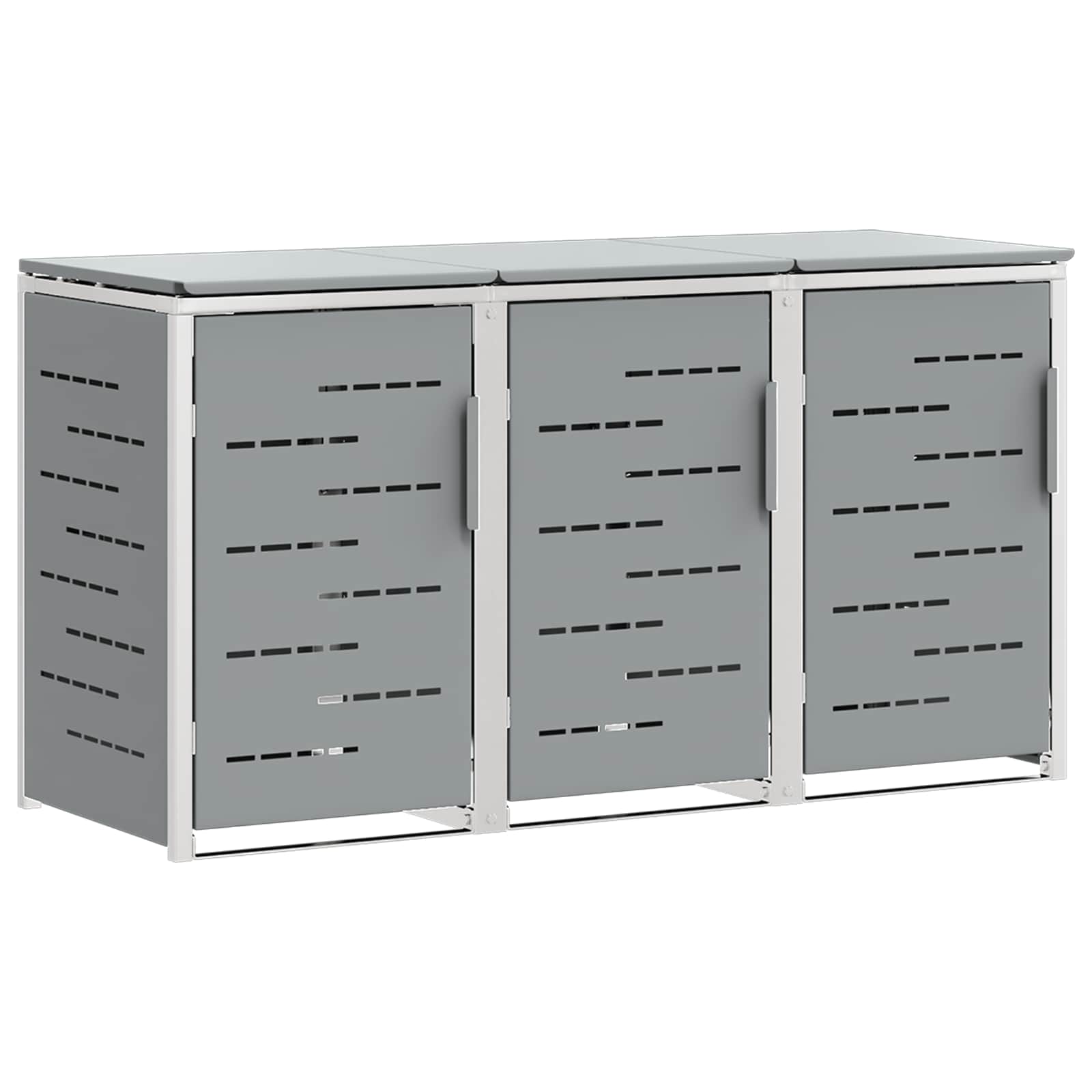 Mülltonnenbox Edelstahl Grau