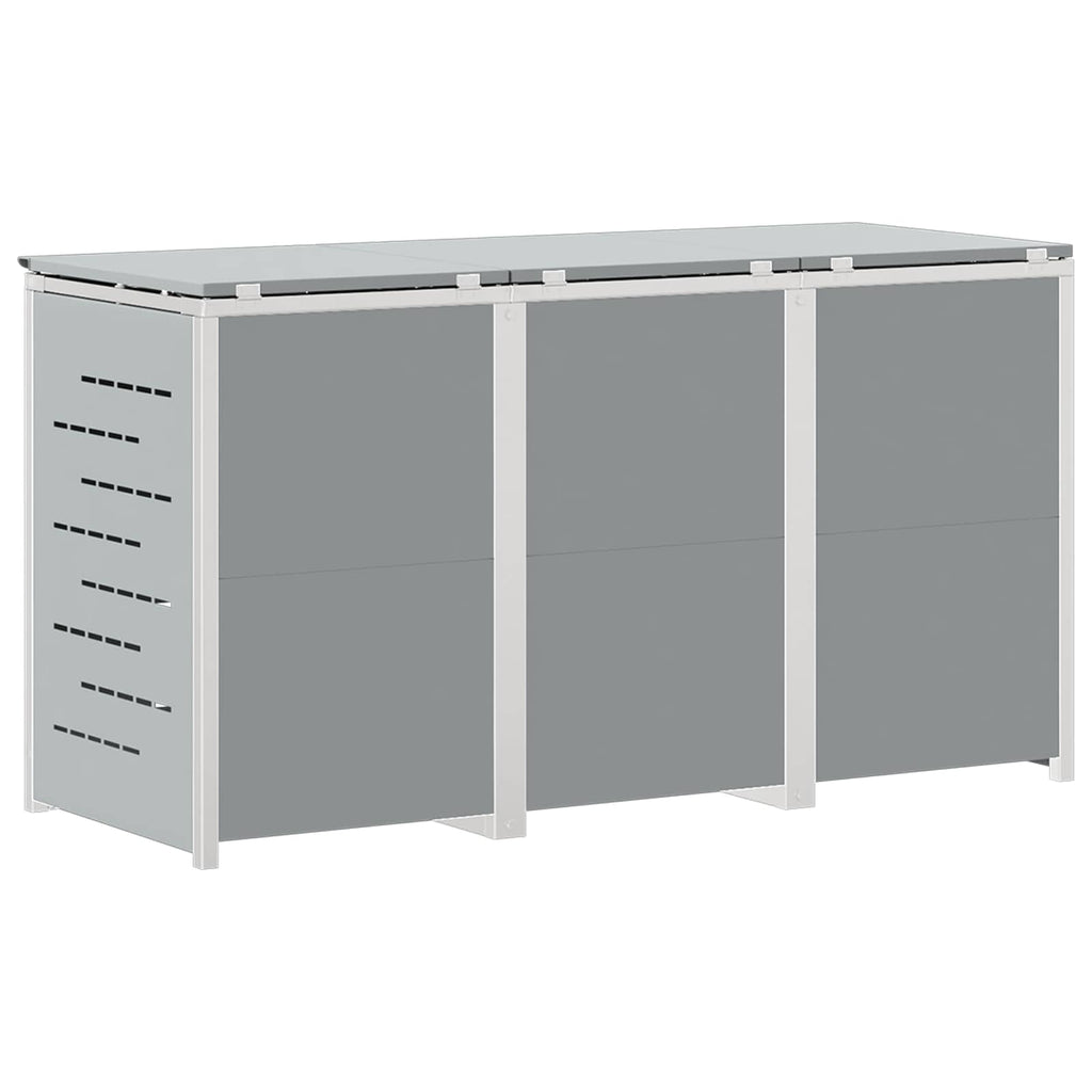 Mülltonnenbox Edelstahl Grau