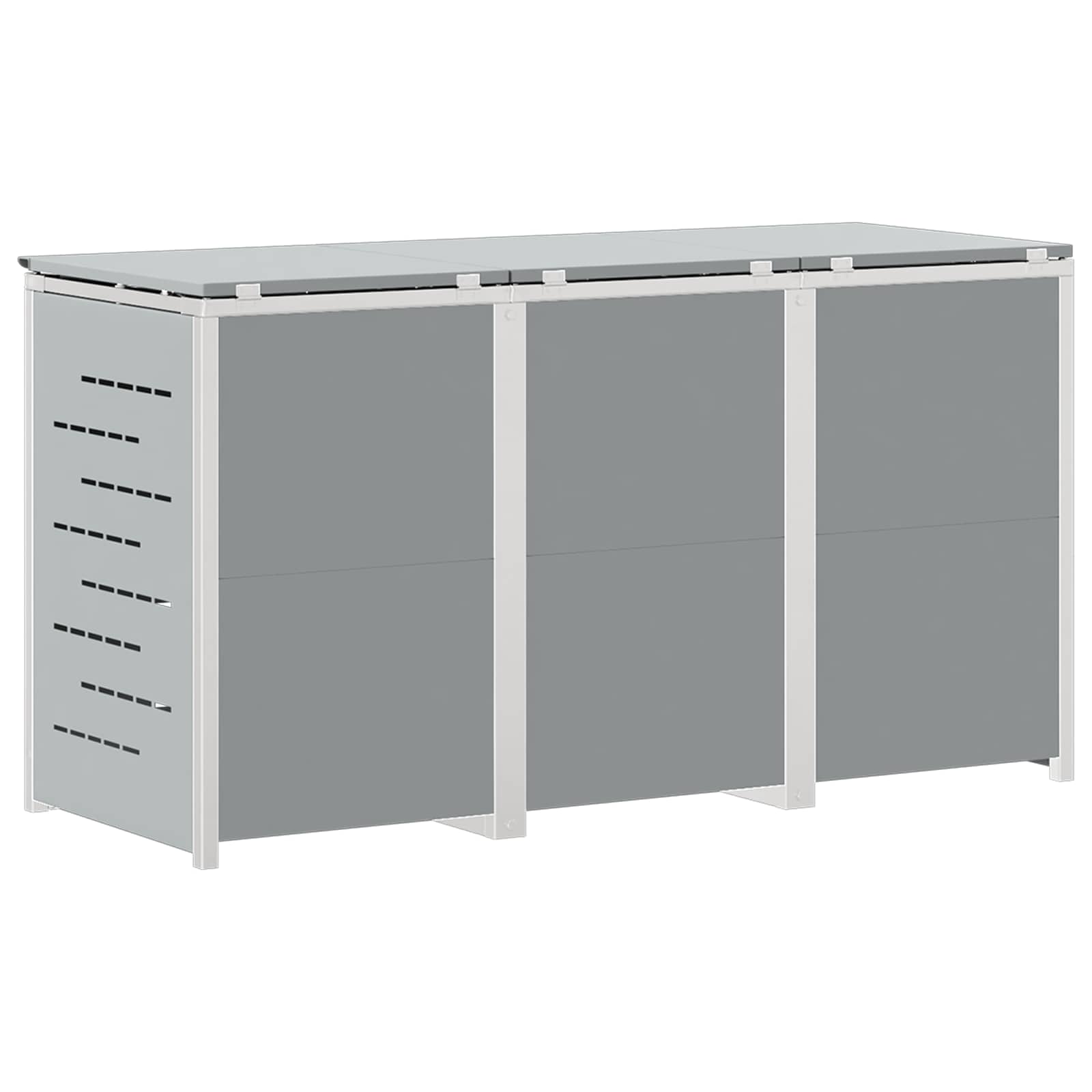 Mülltonnenbox Edelstahl Grau