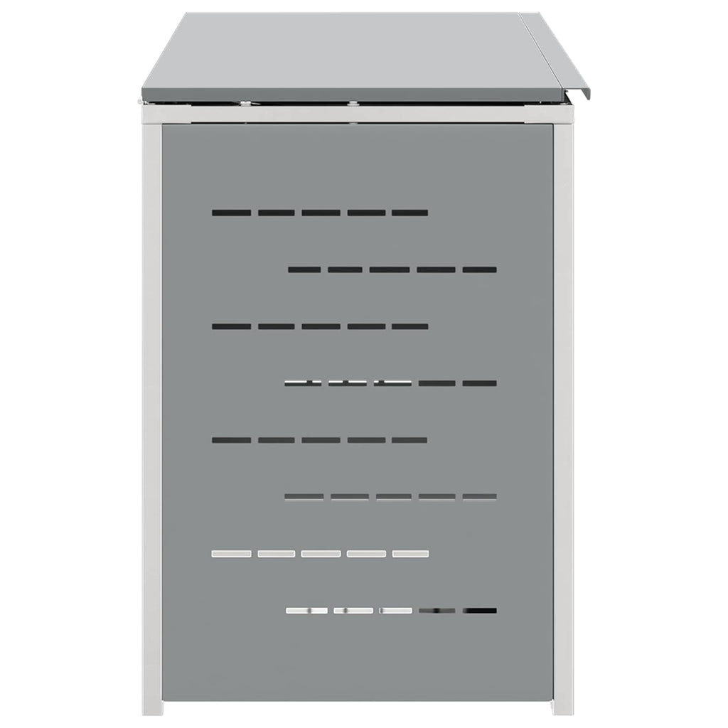 Mülltonnenbox Edelstahl Grau