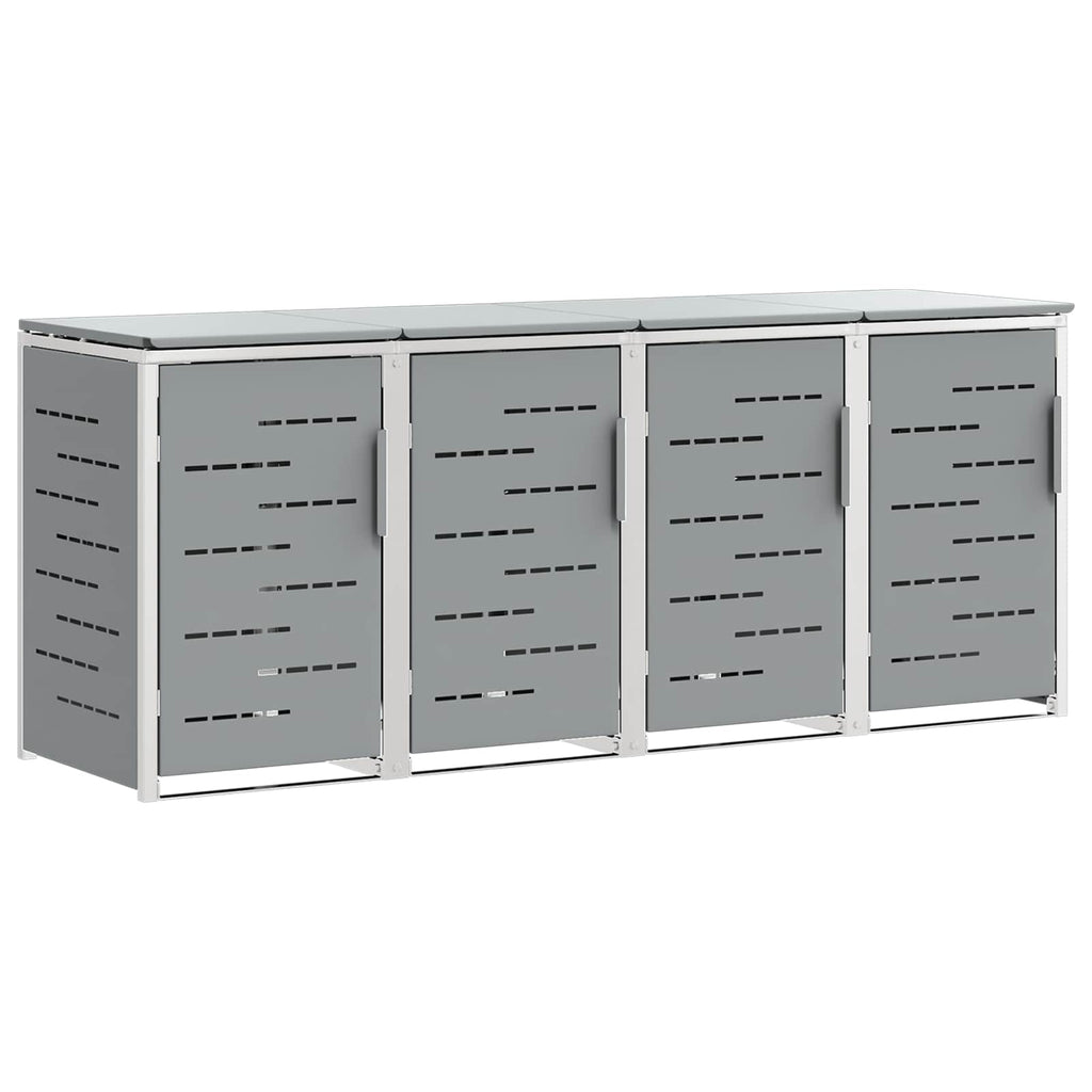 Mülltonnenbox for 4 Bins 240L Edelstahl Grau