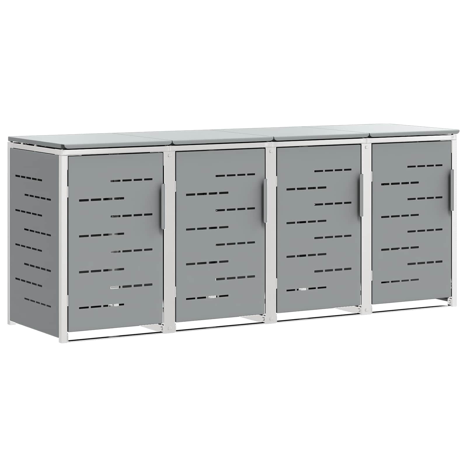 Mülltonnenbox for 4 Bins 240L Edelstahl Grau