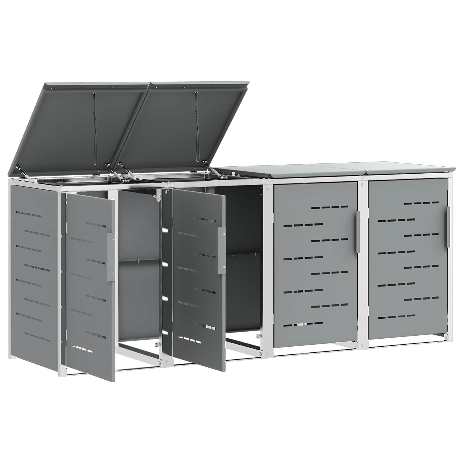 Mülltonnenbox for 4 Bins 240L Edelstahl Grau