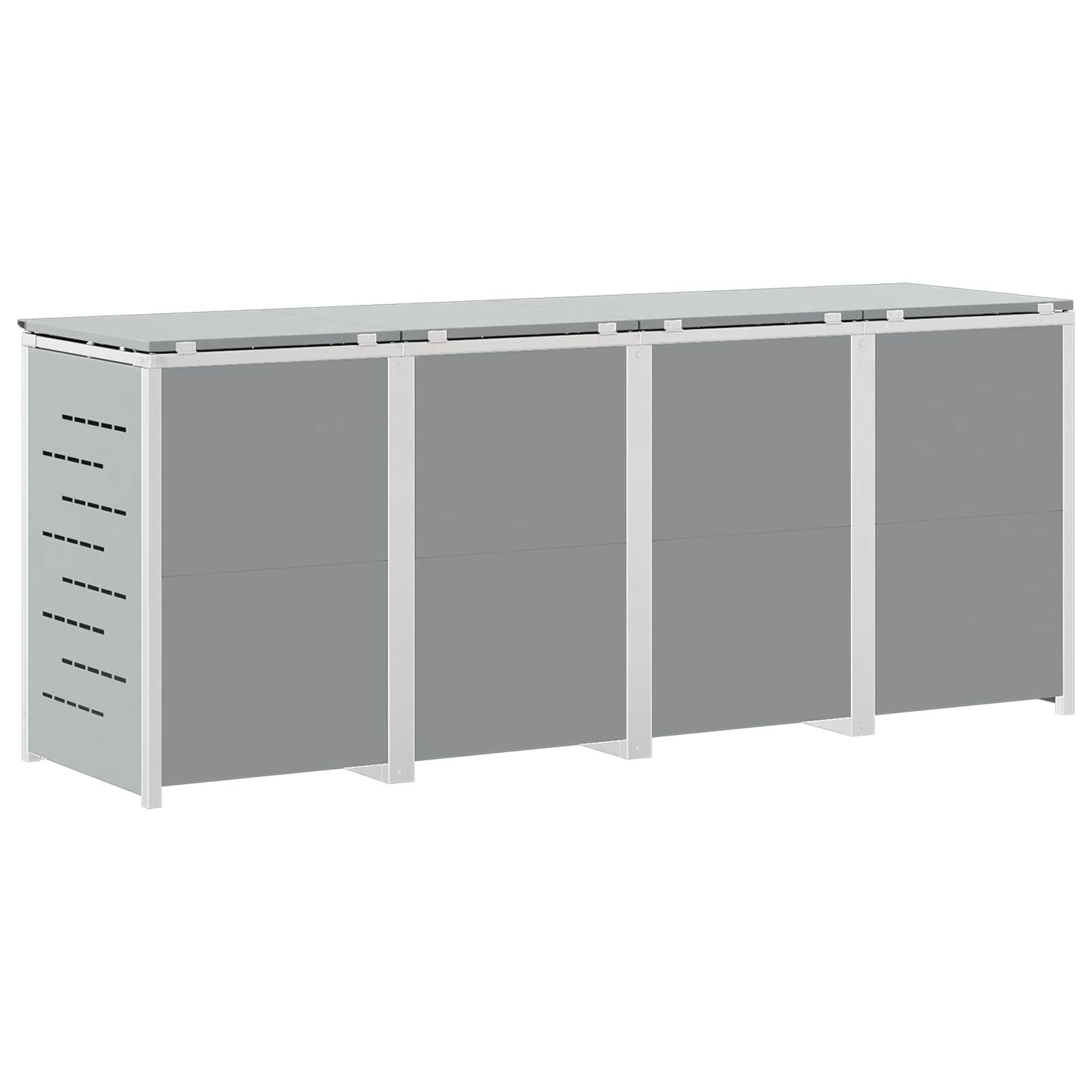 Mülltonnenbox for 4 Bins 240L Edelstahl Grau