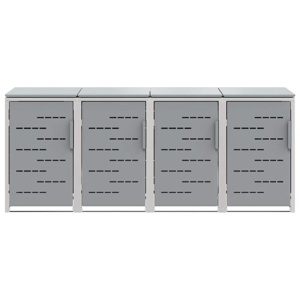 Mülltonnenbox for 4 Bins 240L Edelstahl Grau