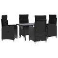 Outdoortisch-Set 5 pcs Schwarz Poly-Rattan