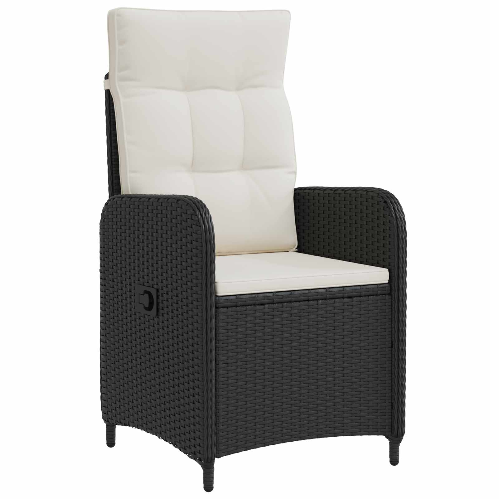 Outdoortisch-Set 3 pcs Schwarz und Cremeweiß Poly-Rattan