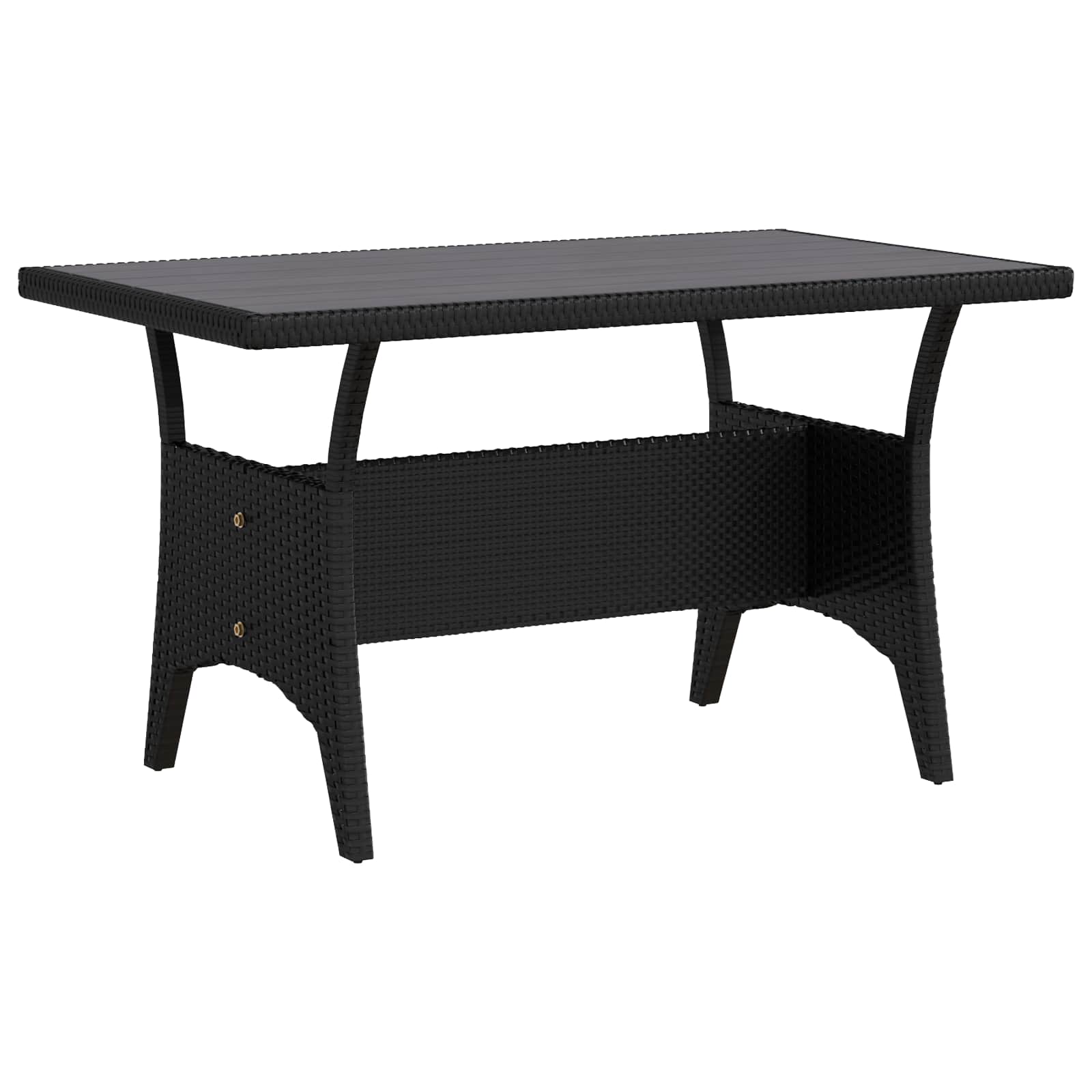 Outdoortisch-Set 5 pcs Schwarz und Cremeweiß Poly-Rattan
