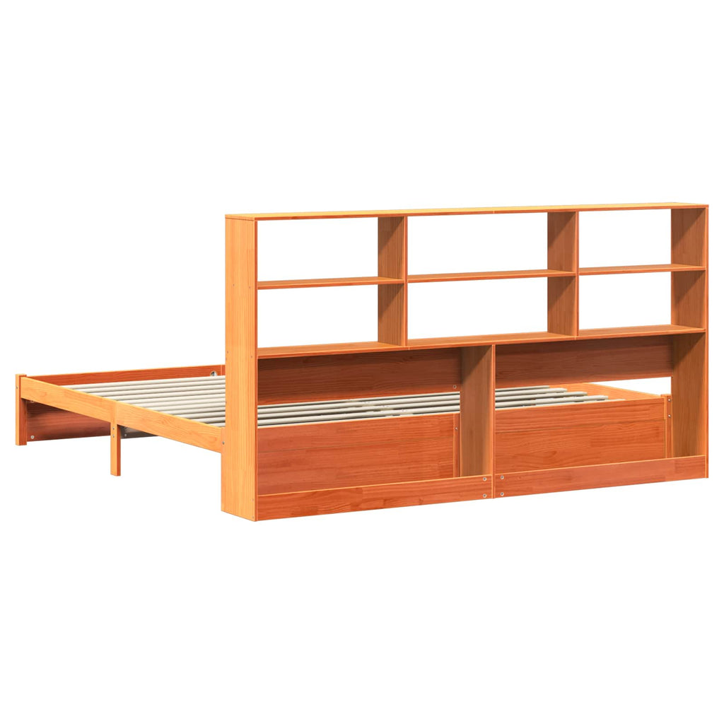 Bettgestell mit Aufbewahrungskopfteil Wachsbraun 200 x 200 cm