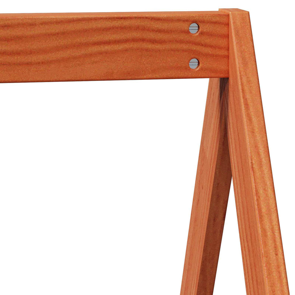 Hochbettrahmen Wachsbraun 90 x 190 cm Massives Kiefernholz