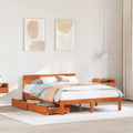 Bettrahmen mit Kopfteil 3 pcs Wachsbraun Massivholz Kiefer