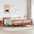 Bettrahmen mit Kopfteil 2 pcs Wachsbraun Massivholz Kiefer