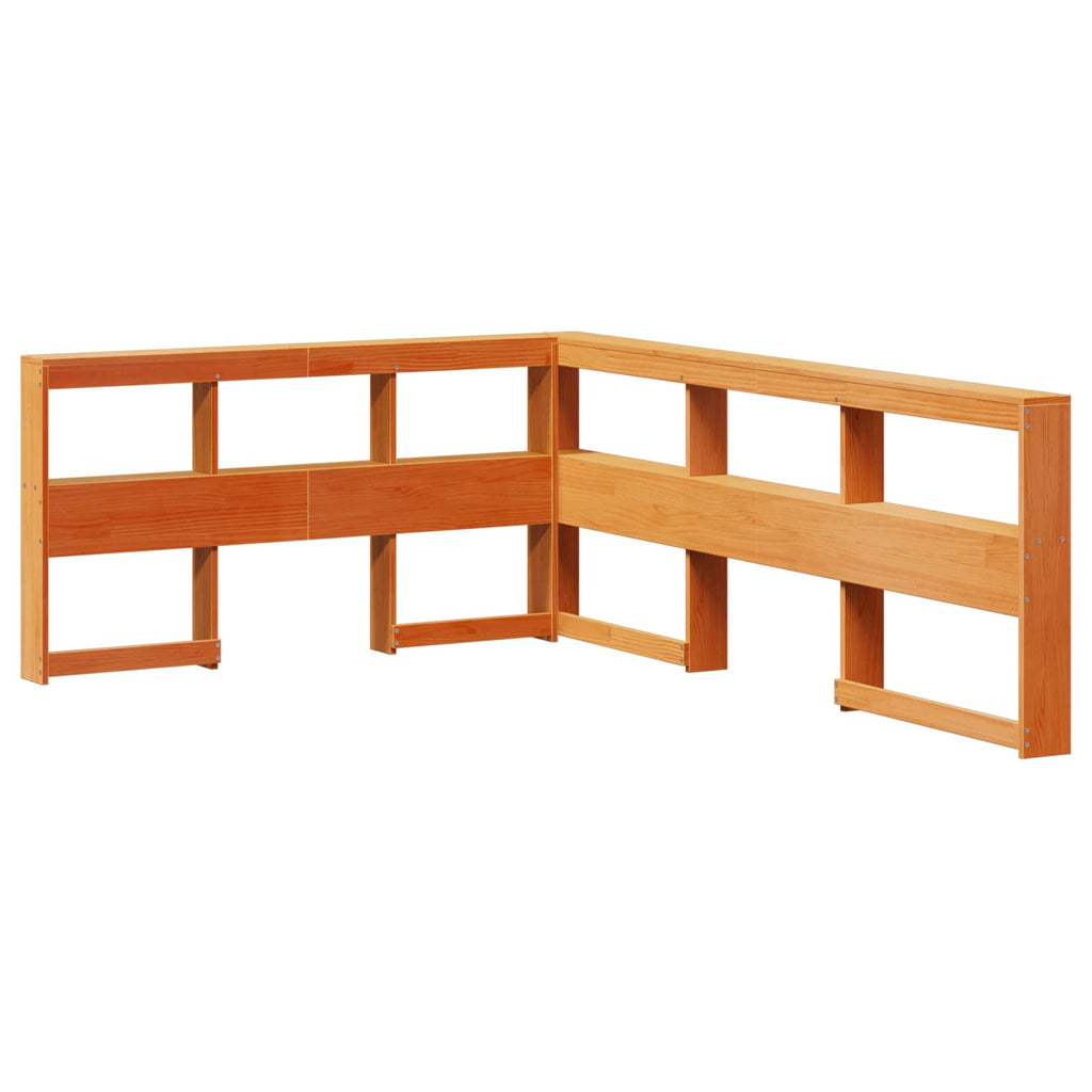 Bücherregal-Bett mit Kopfteil 2 pcs Wachsbraun 200 x 150 cm
