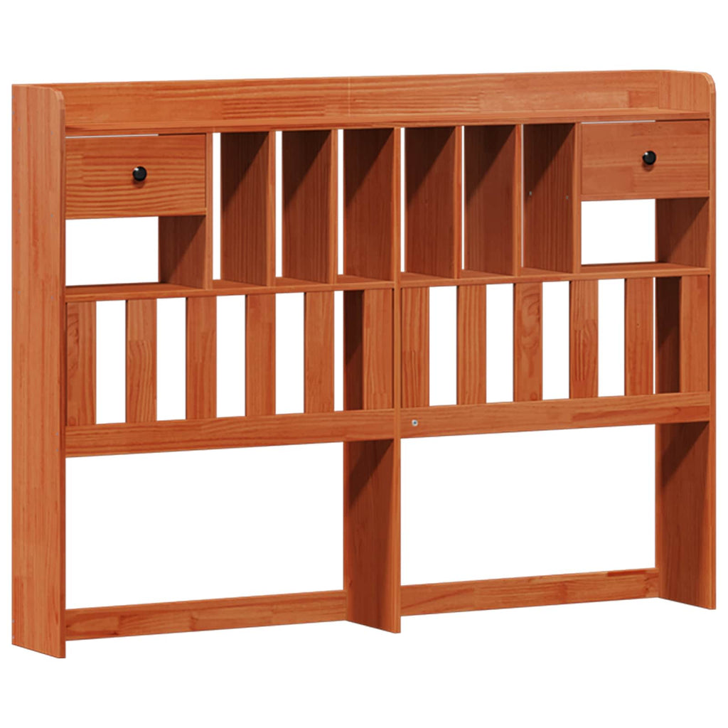 Bücherregal Bettgestell mit Kopfteil Wachsbraun 200 x 160 cm