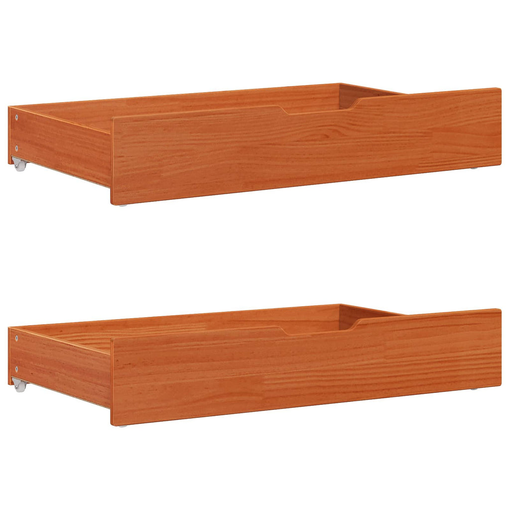 Bettrahmen mit Kopfteil 3 pcs Wachsbraun Massivholz Kiefer