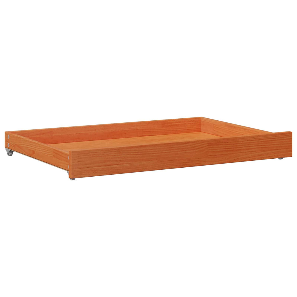 Tag-Bett mit Kopfteil 3 pcs Wachsbraun Massivholz Kiefer