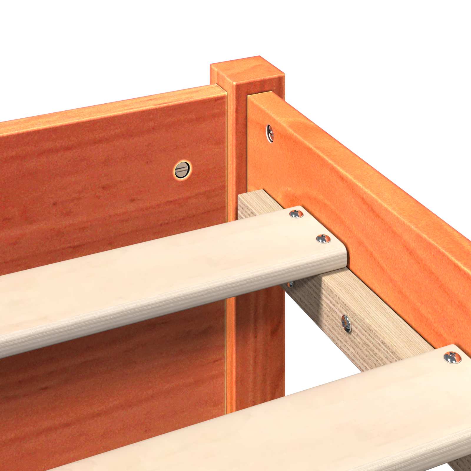 Bettgestell mit Aufbewahrungskopfteil 2 pcs Wachsbraun