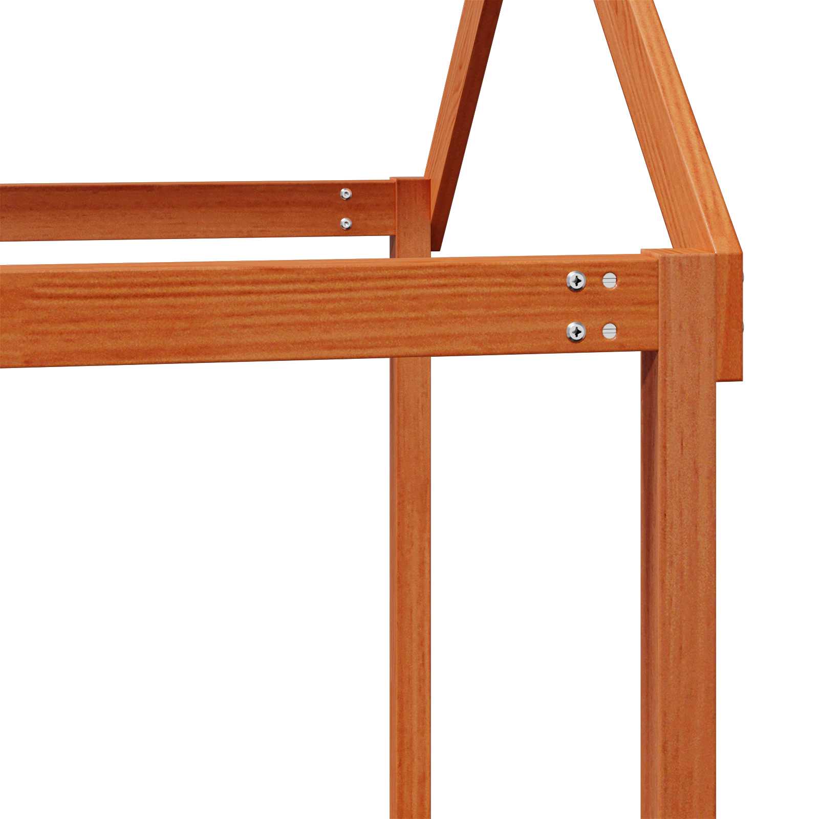 Hochbettrahmen Wachsbraun 90 x 190 cm Massives Kiefernholz