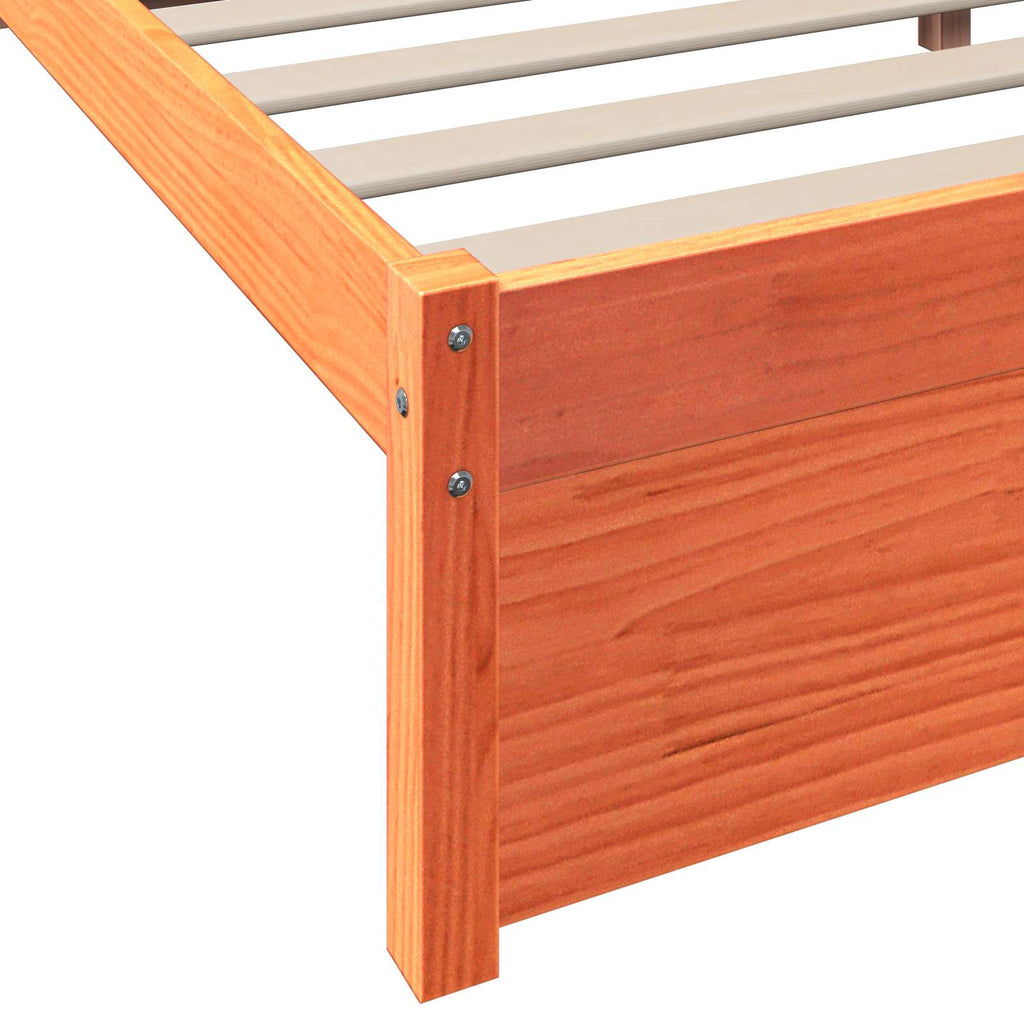 Bücherregal-Bett mit Kopfteil 2 pcs Wachsbraun 200 x 140 cm