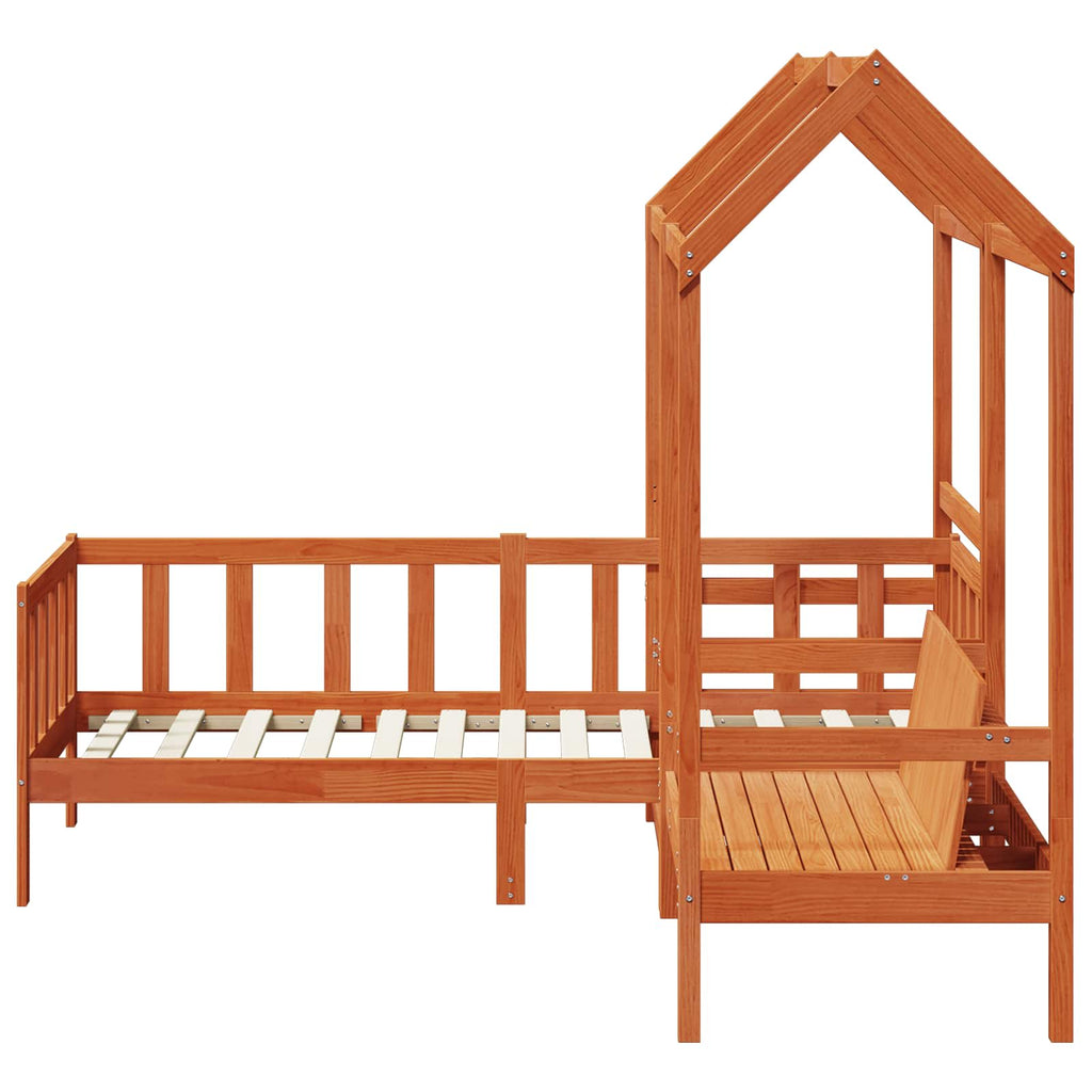 Tagesbett Set 3 pcs Wachsbraun Massives Kiefernholz