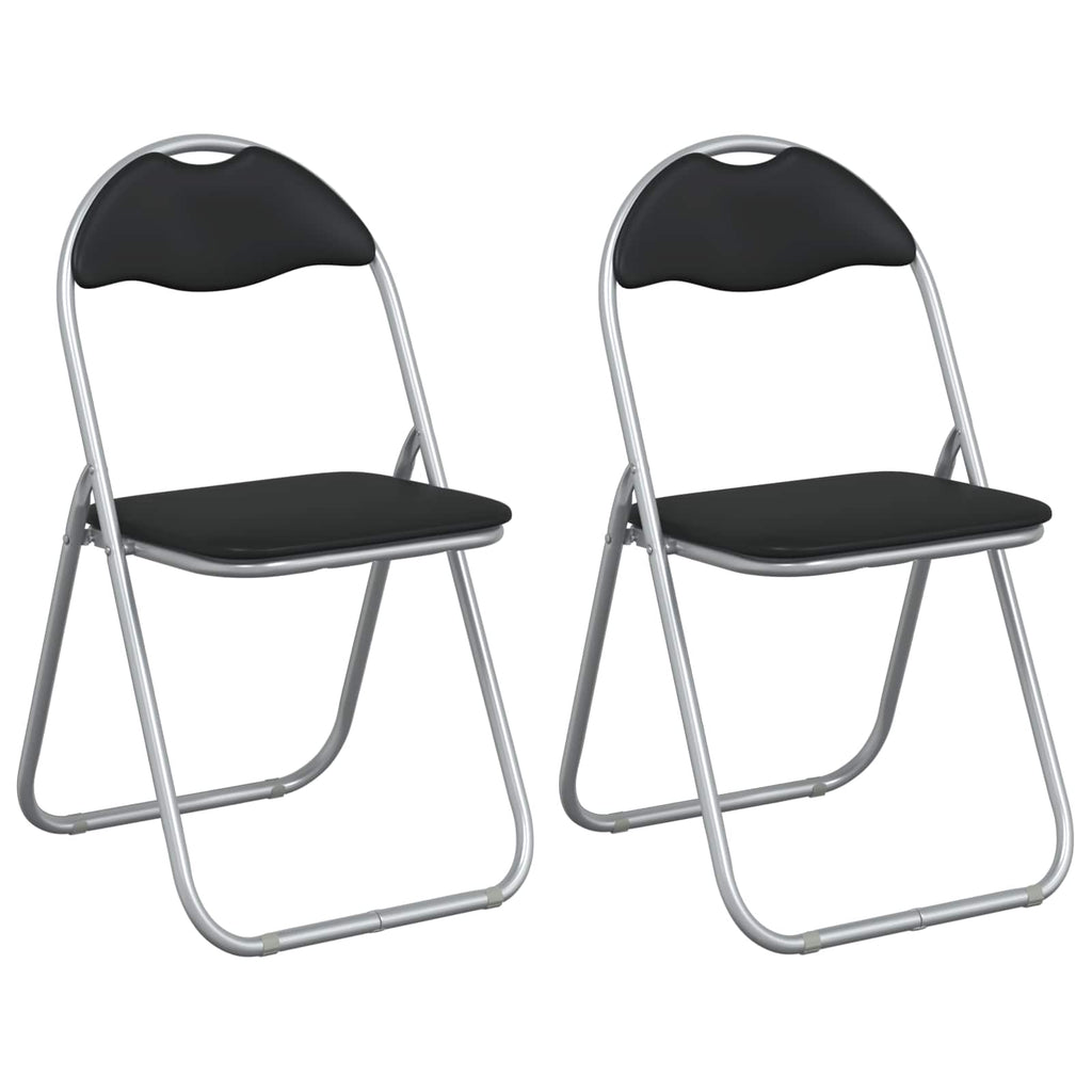 Klappstuhl 2 Stück Schwarz und Grau 48 x 43,5 x 81 cm