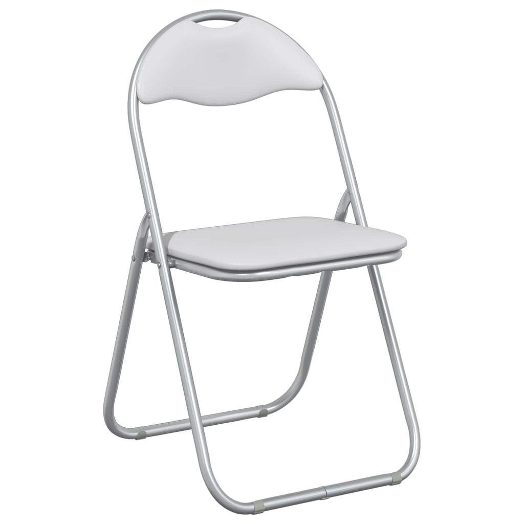 Klappstuhl 2 pcs Weiß und Grau 48 x 43,5 x 81 cm Kunstleder