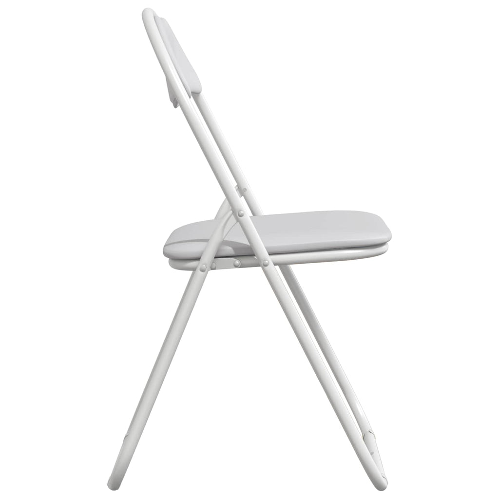Klappstuhl 2 pcs Weiß und Grau 48 x 43,5 x 81 cm Kunstleder