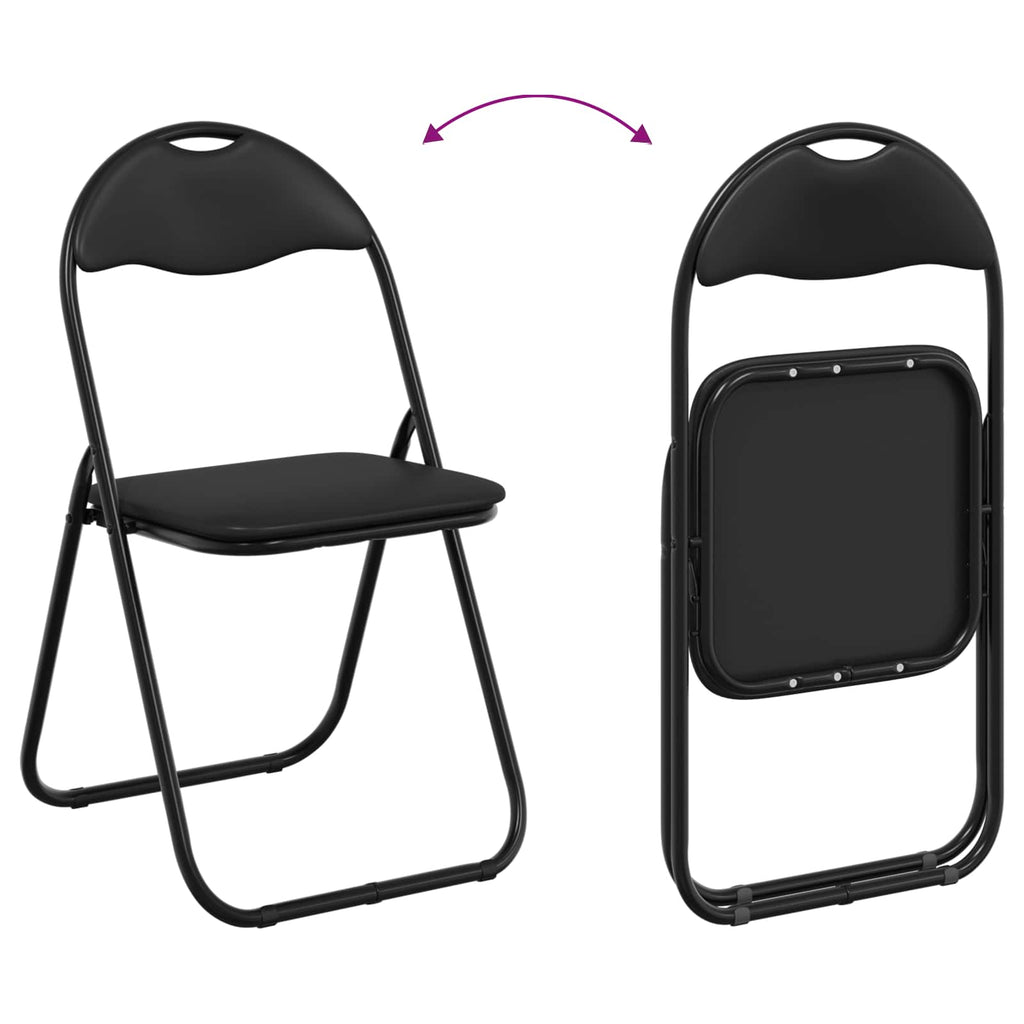 Klappstuhl 2 pcs Schwarz 48 x 43,5 x 81 cm Kunstleder