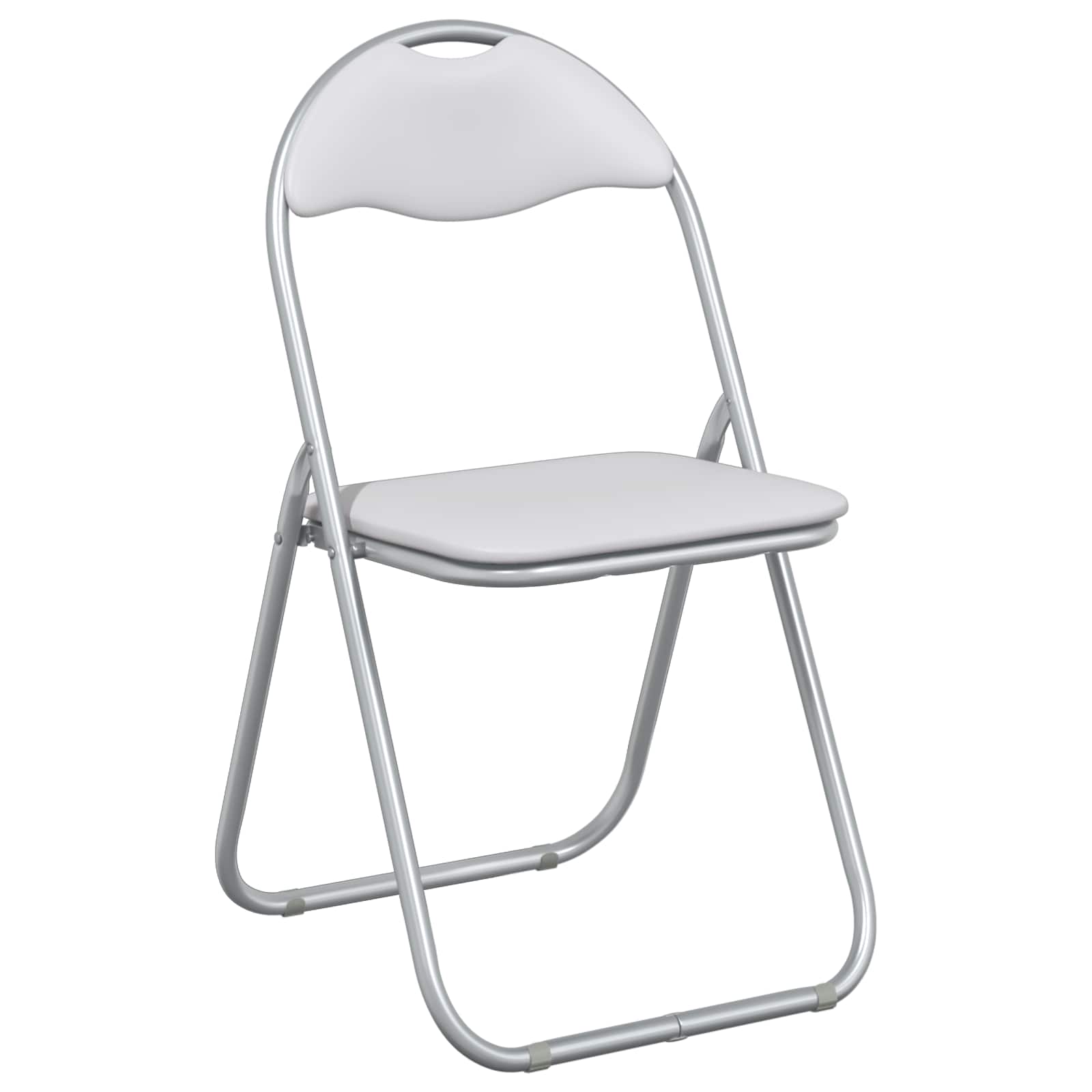 Klappstuhl 8 pcs Weiß und Grau 48 x 43,5 x 81 cm Kunstleder