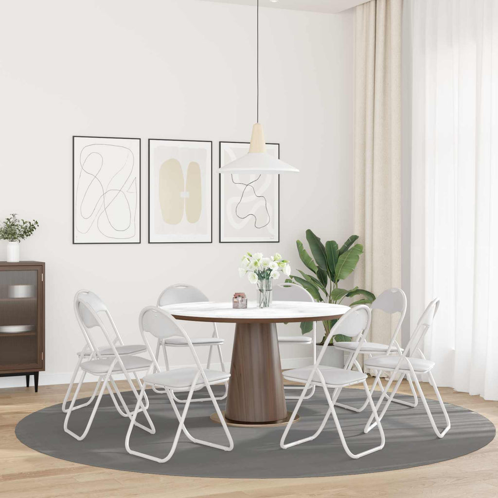 Klappstuhl 8 pcs Weiß 48 x 43,5 x 81 cm Kunstleder
