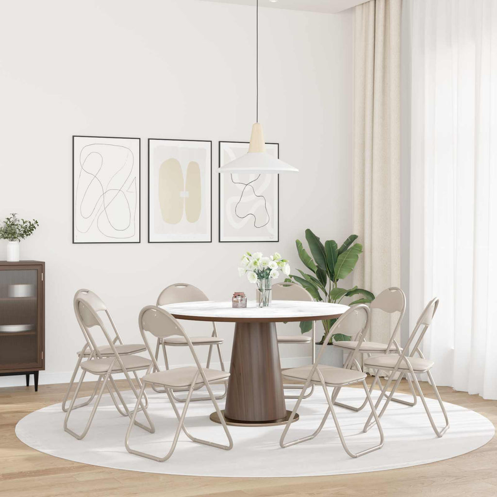 Klappstuhl 8 pcs Sand 48 x 43,5 x 81 cm Kunstleder