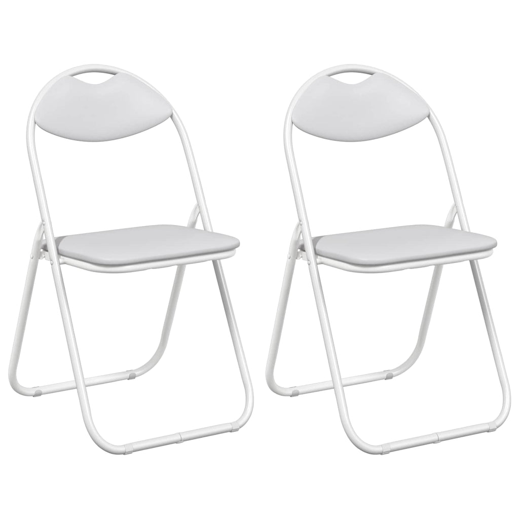 Klappstuhl 2 pcs Weiß 48 x 43,5 x 81 cm Kunstleder
