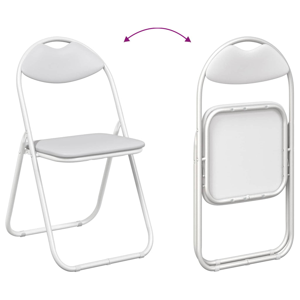 Klappstuhl 2 pcs Weiß 48 x 43,5 x 81 cm Kunstleder