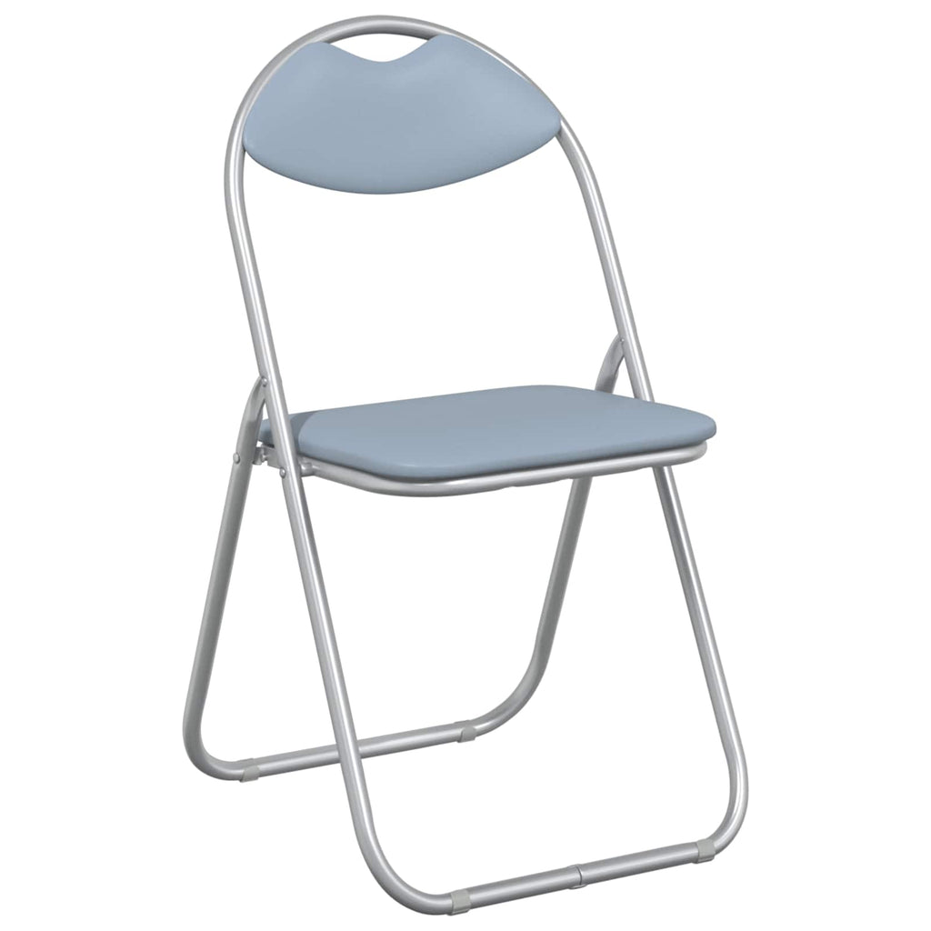 Klappstuhl 2 pcs Grau 48 x 43,5 x 81 cm Kunstleder