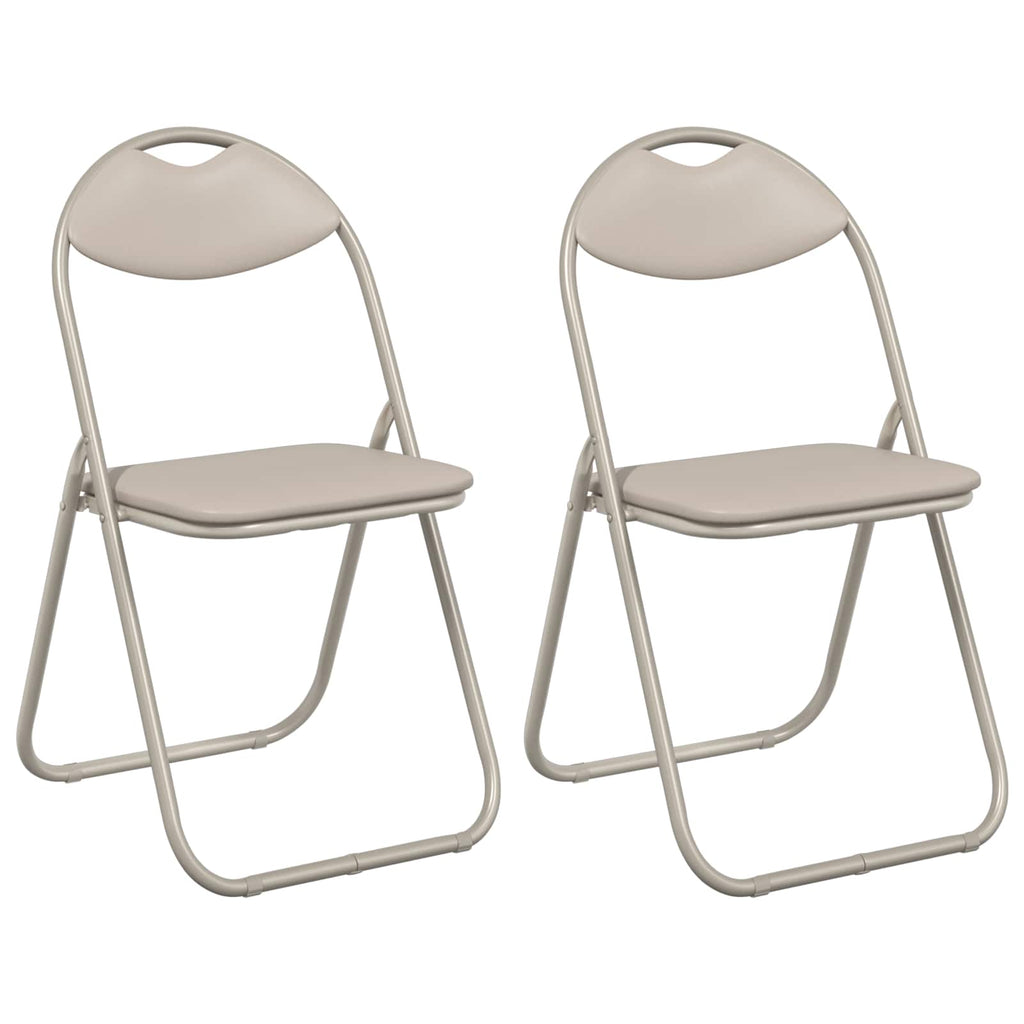 Klappstuhl 2 pcs Sand 48 x 43,5 x 81 cm Kunstleder
