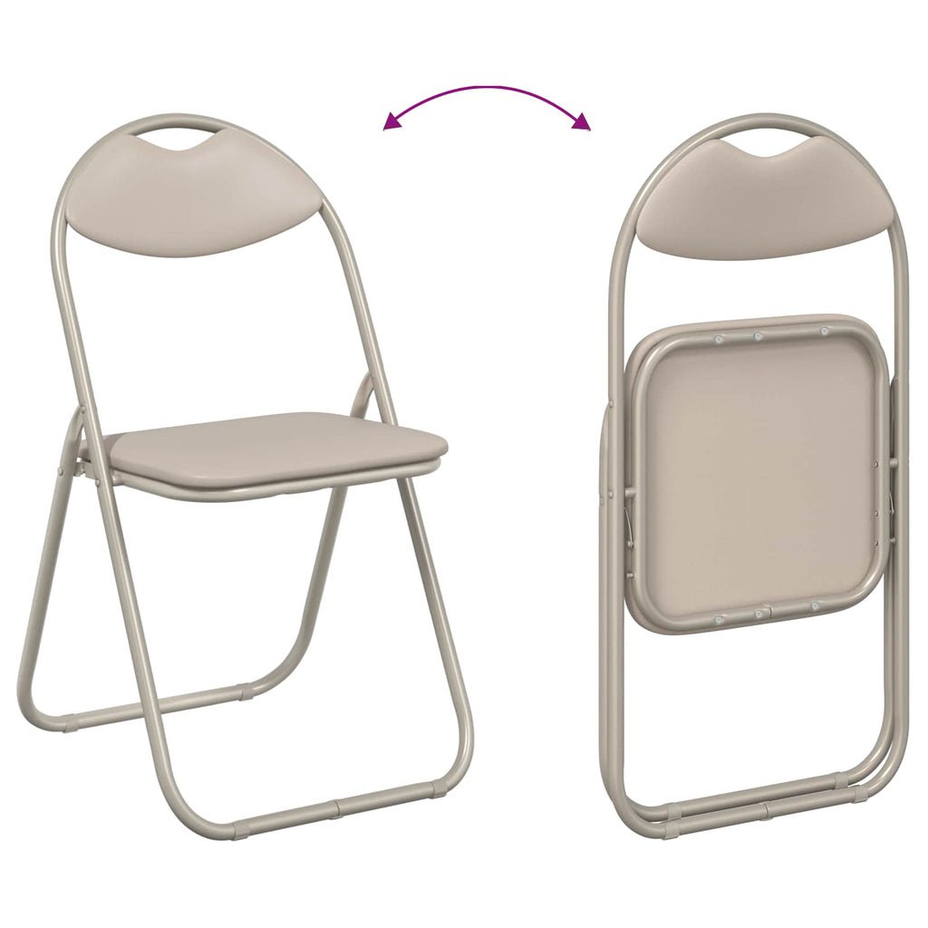 Klappstuhl 2 pcs Sand 48 x 43,5 x 81 cm Kunstleder