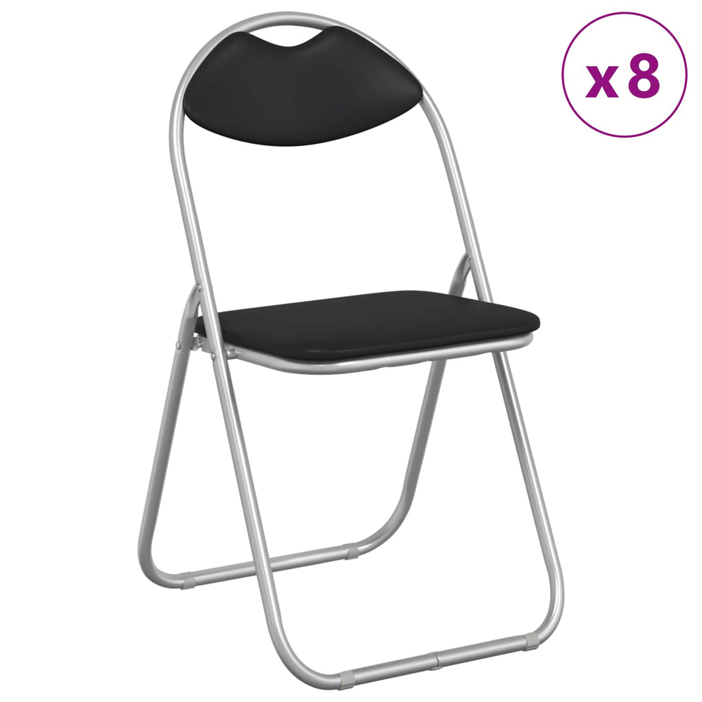 Klappstuhl 8 pcs Schwarz und Grau 48 x 43,5 x 81 cm Kunstleder