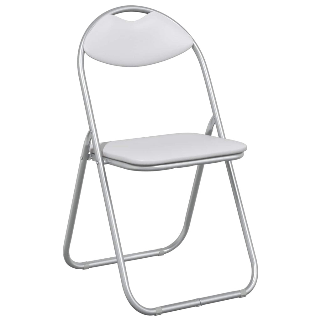 Klappstuhl 8 pcs Weiß und Grau 48 x 43,5 x 81 cm Kunstleder
