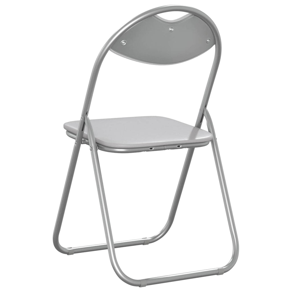 Klappstuhl 8 pcs Weiß und Grau 48 x 43,5 x 81 cm Kunstleder