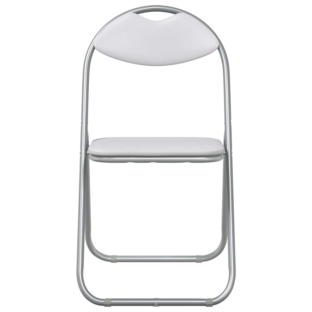 Klappstuhl 8 pcs Weiß und Grau 48 x 43,5 x 81 cm Kunstleder