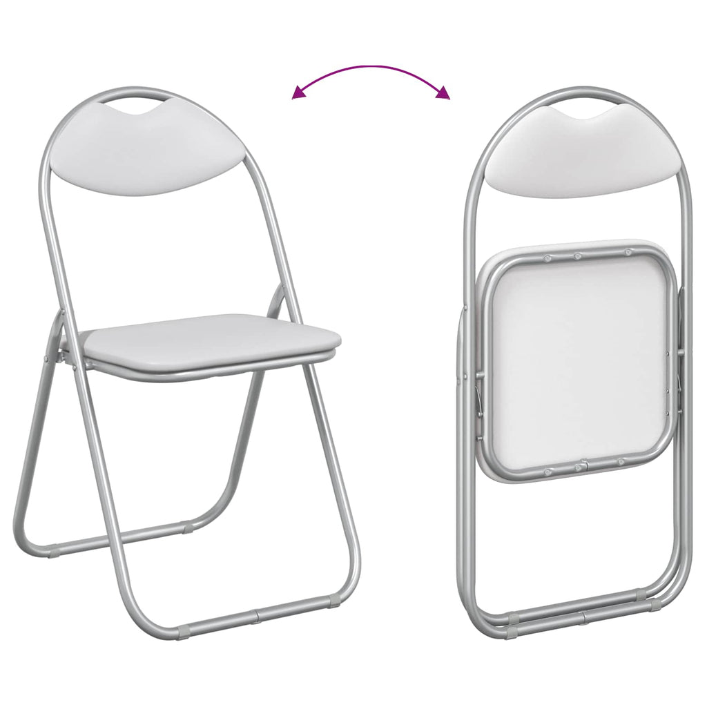 Klappstuhl 8 pcs Weiß und Grau 48 x 43,5 x 81 cm Kunstleder