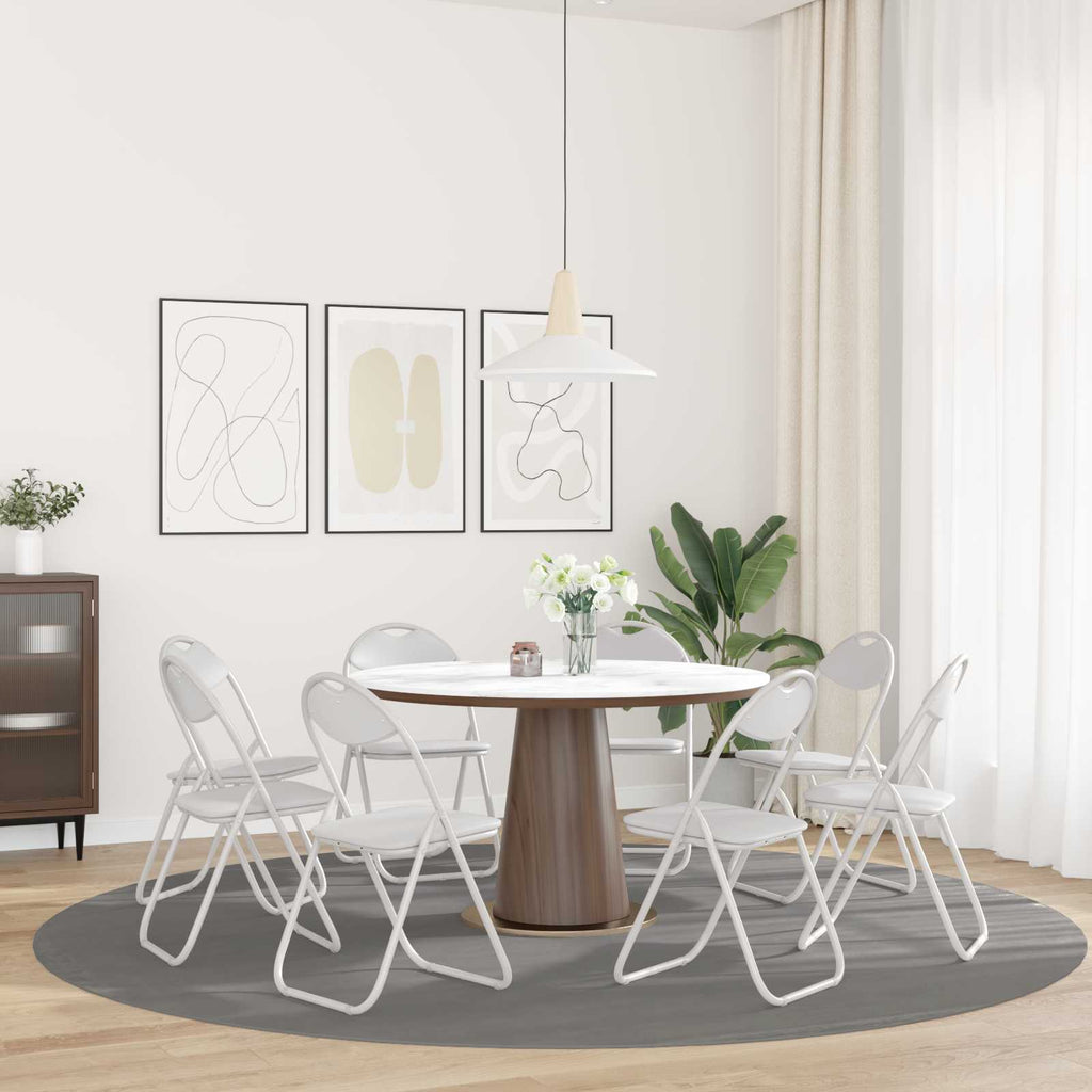 Klappstuhl 8 pcs Weiß 48 x 43,5 x 81 cm Kunstleder