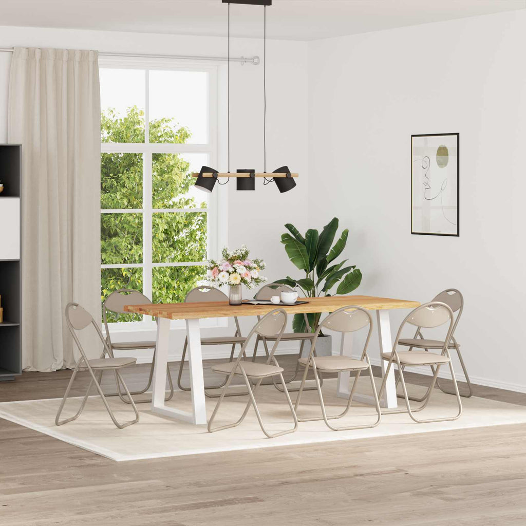 Klappstuhl 8 pcs Sand 48 x 43,5 x 81 cm Kunstleder