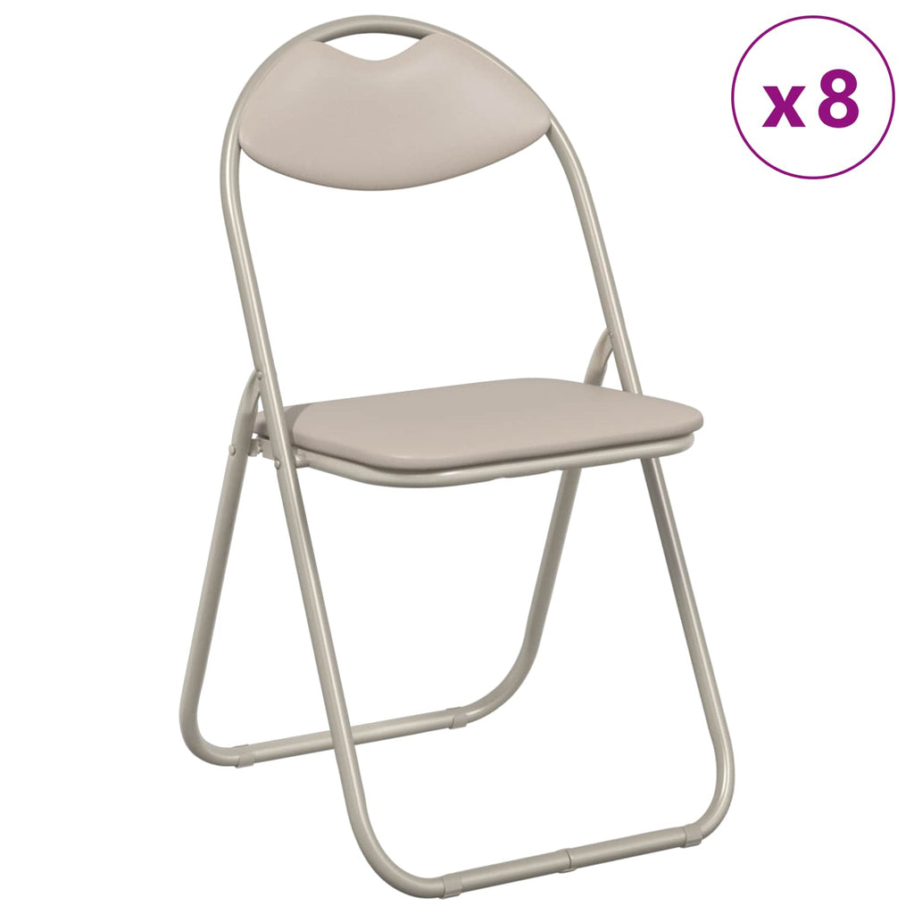 Klappstuhl 8 pcs Sand 48 x 43,5 x 81 cm Kunstleder
