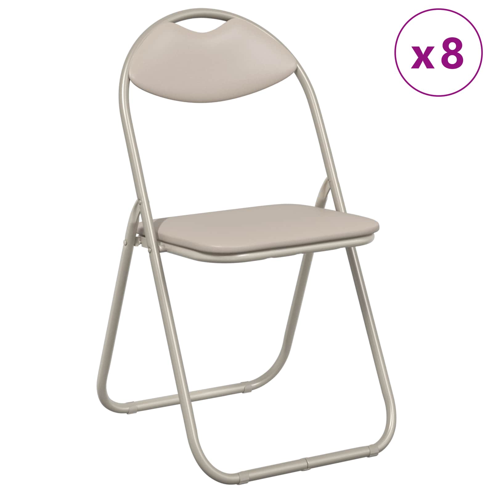 Klappstuhl 8 pcs Sand 48 x 43,5 x 81 cm Kunstleder
