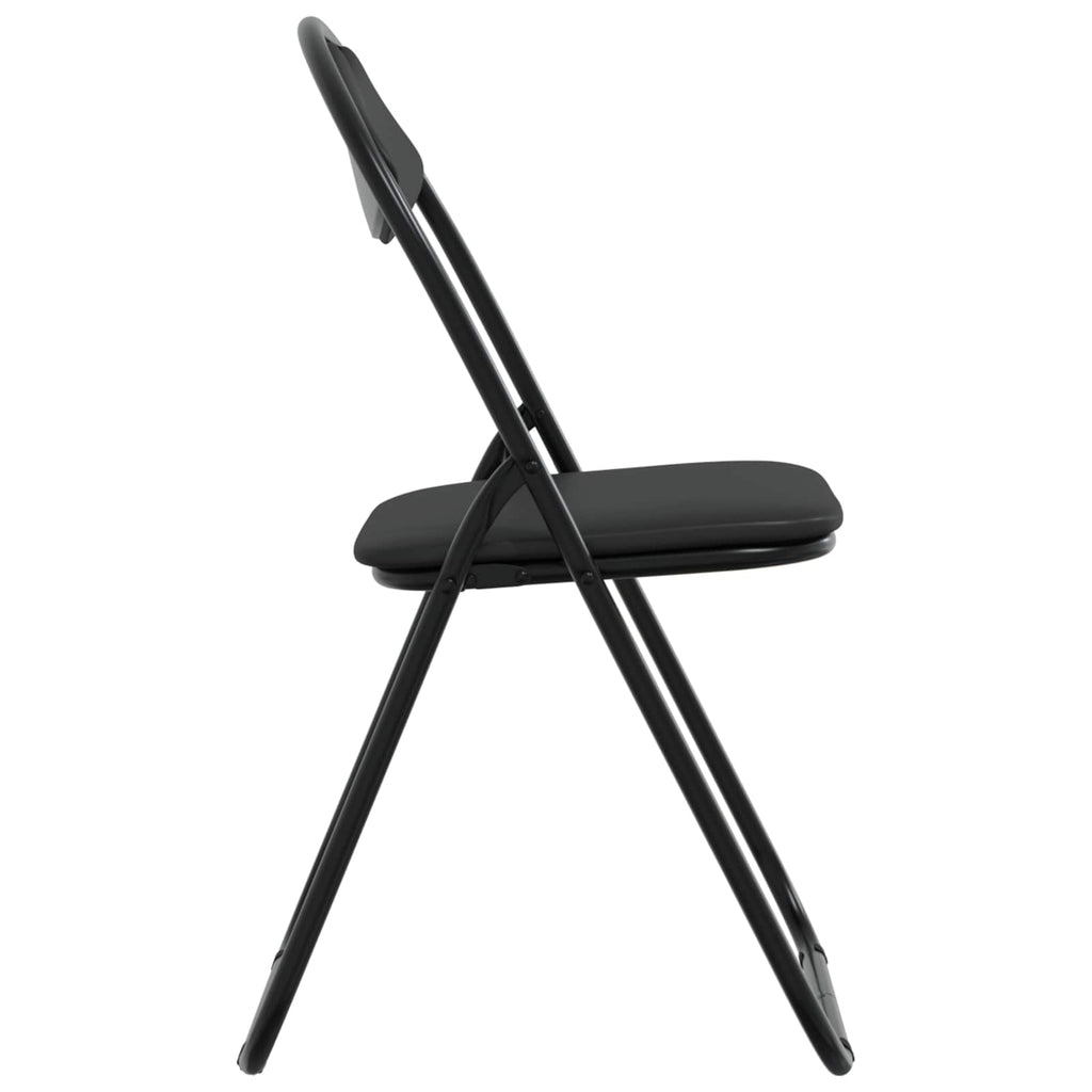 Klappstuhl 8 pcs Schwarz 48 x 43,5 x 81 cm Kunstleder