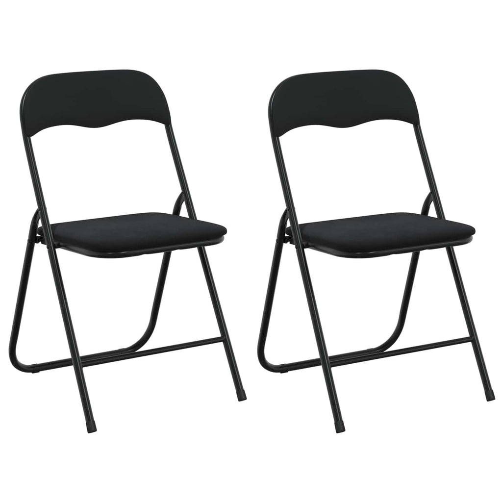 Klappstuhl 2 pcs Schwarz 48 x 44 x 78 cm Samt
