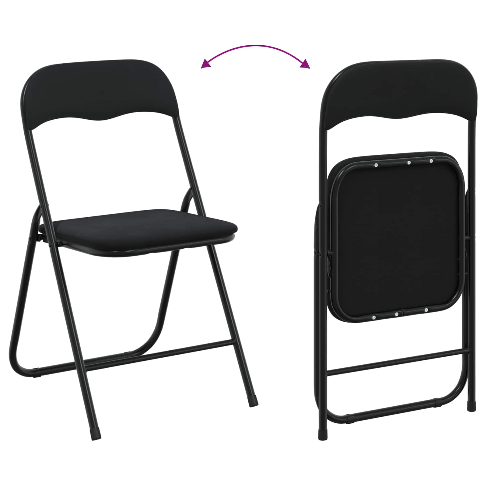 Klappstuhl 8 pcs Schwarz 48 x 44 x 78 cm Samt