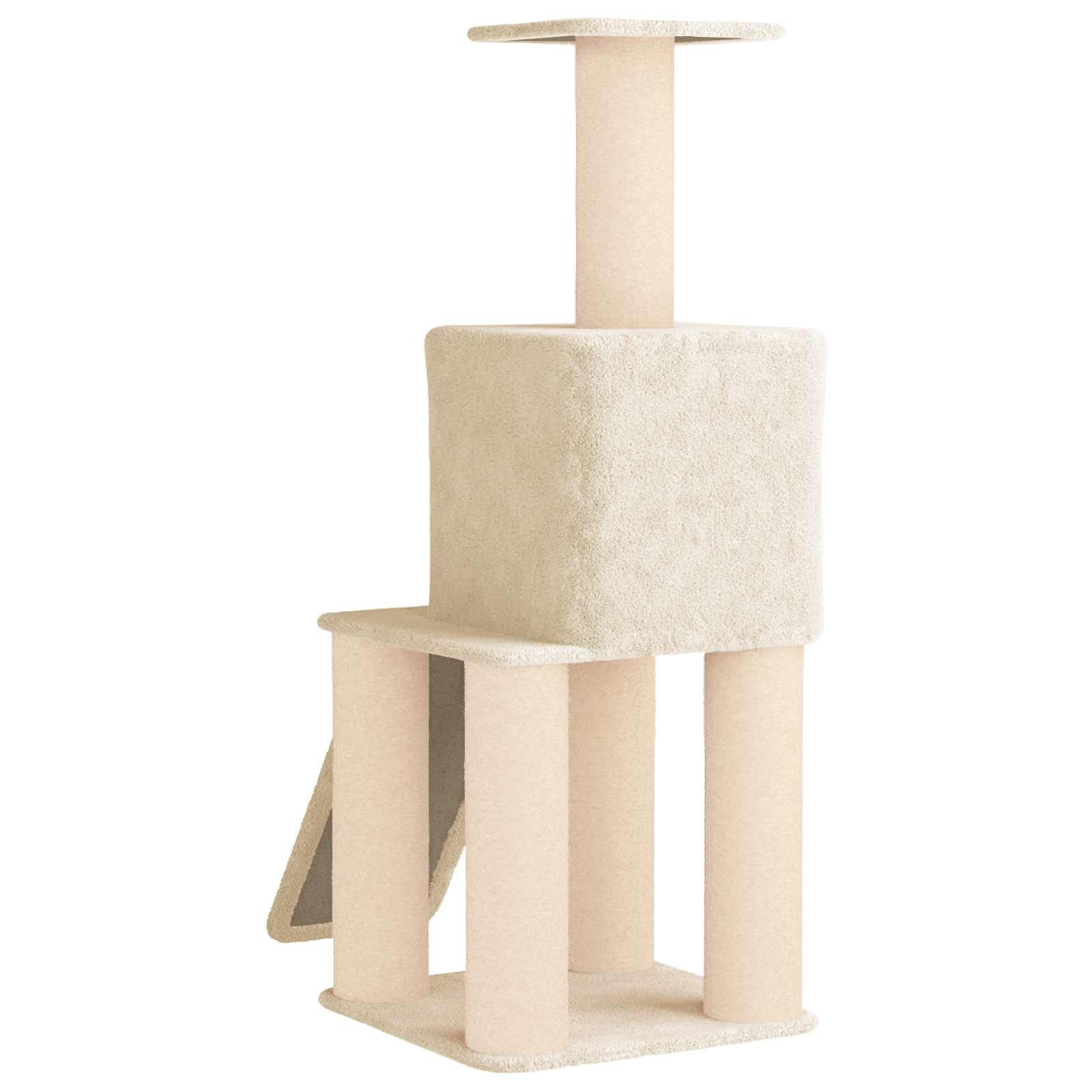 Katzennbaum mit Sisal-Kratzsäulen Creme 146 cm