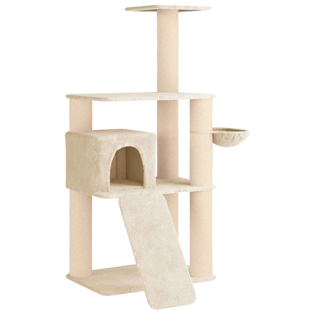 Katzennbaum mit Sisal-Kratzsäulen Creme 173 cm